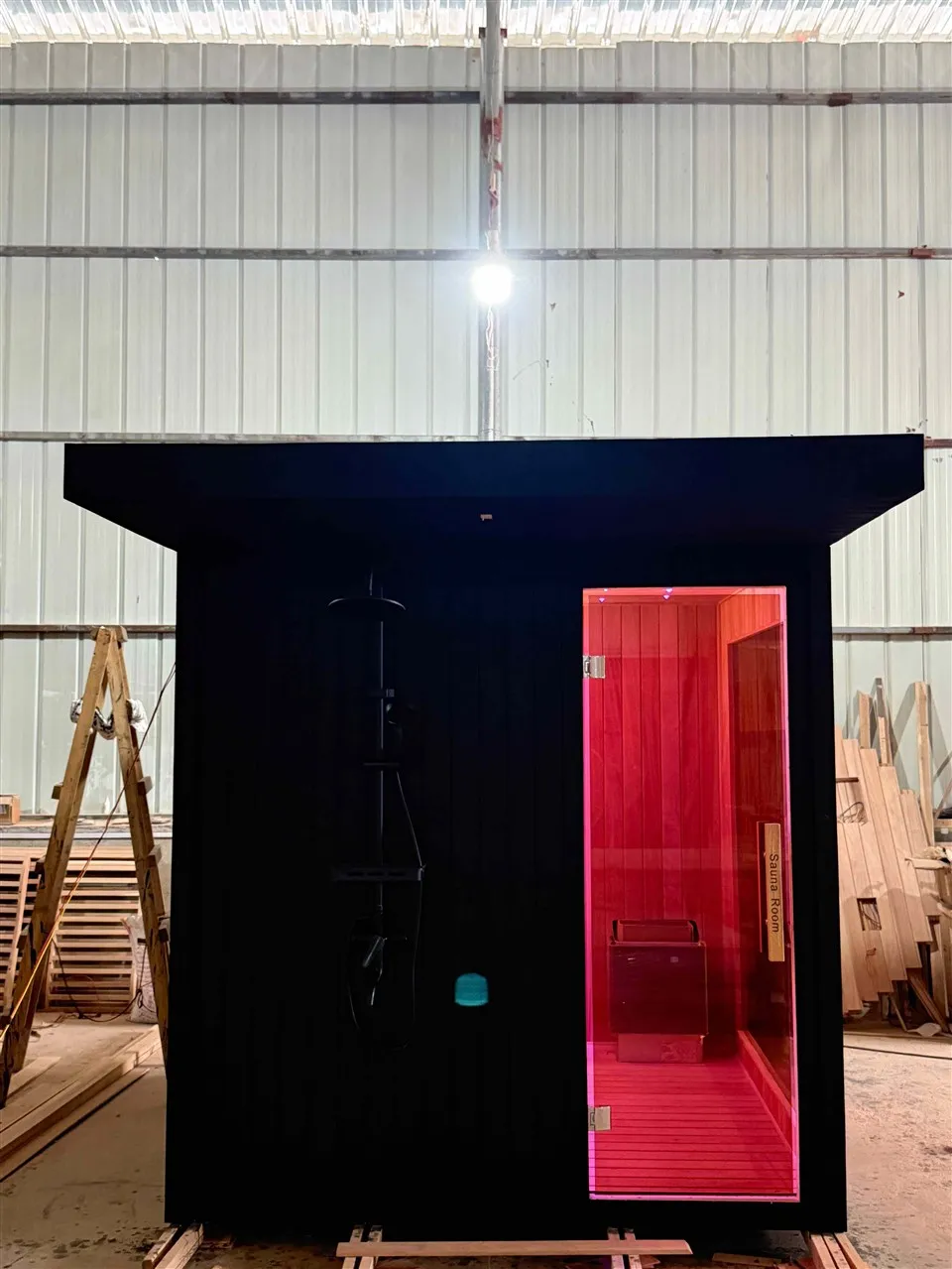 Customizable Durable Commercial Outdoor Sauna With Shower