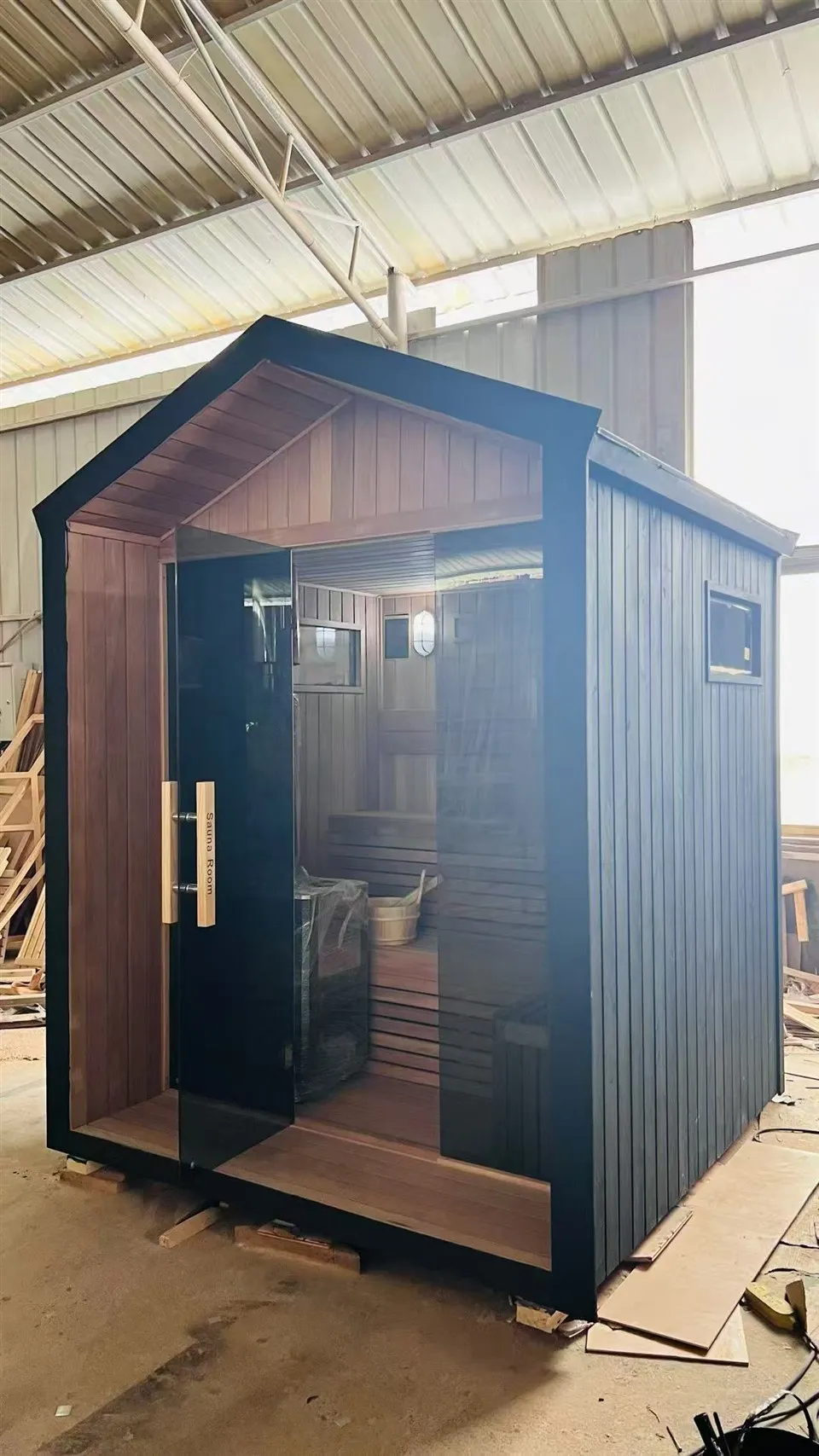 Simple Multi-Person Outdoor Spire Sauna Room