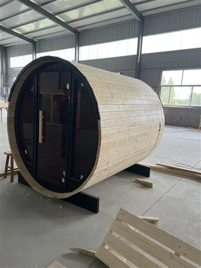 Integrated Freestanding Thermostatic Outdoor Barrel Sauna Room