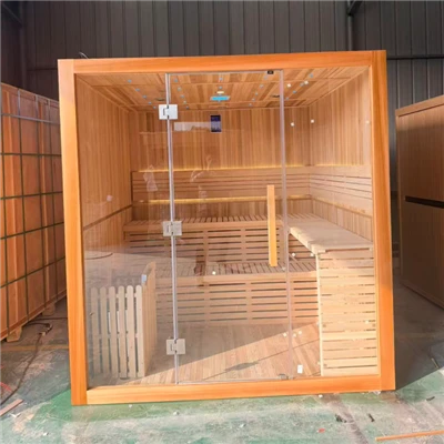 Modern Flat Roof Outdoor Glass Sauna Wet Stream For Villa Backyard