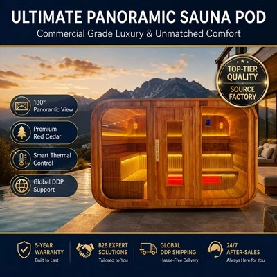 Smart Outdoor Cube Sauna Cabin Wi‑Fi Controllable With Ambient LED Lights For Patio & Yard