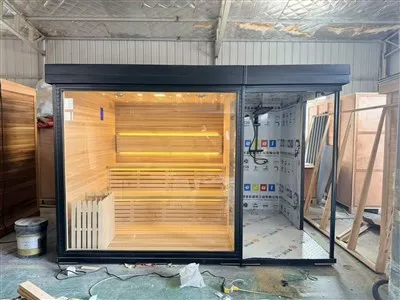 Villa Courtyard Outdoor Side Door Sauna With Shower