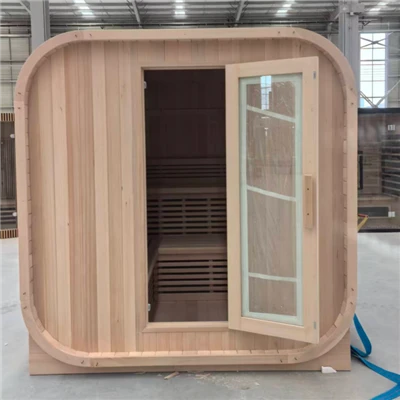 Weatherproof Hemlock Outdoor Cube Sauna For Coastal Yard